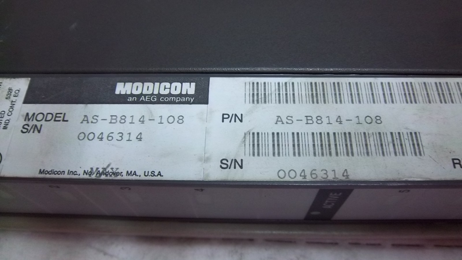 MODICON 800 I/O POWER RELAY AS-B814-108 USED ASB814108