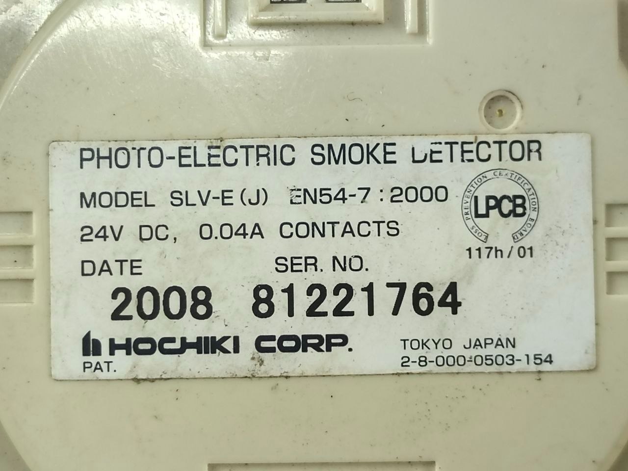 Hochiki SLV-E ( J ) Photo-Electric Smoke Detector 24VDC 0.04A (PACK OF 2 PCS)
