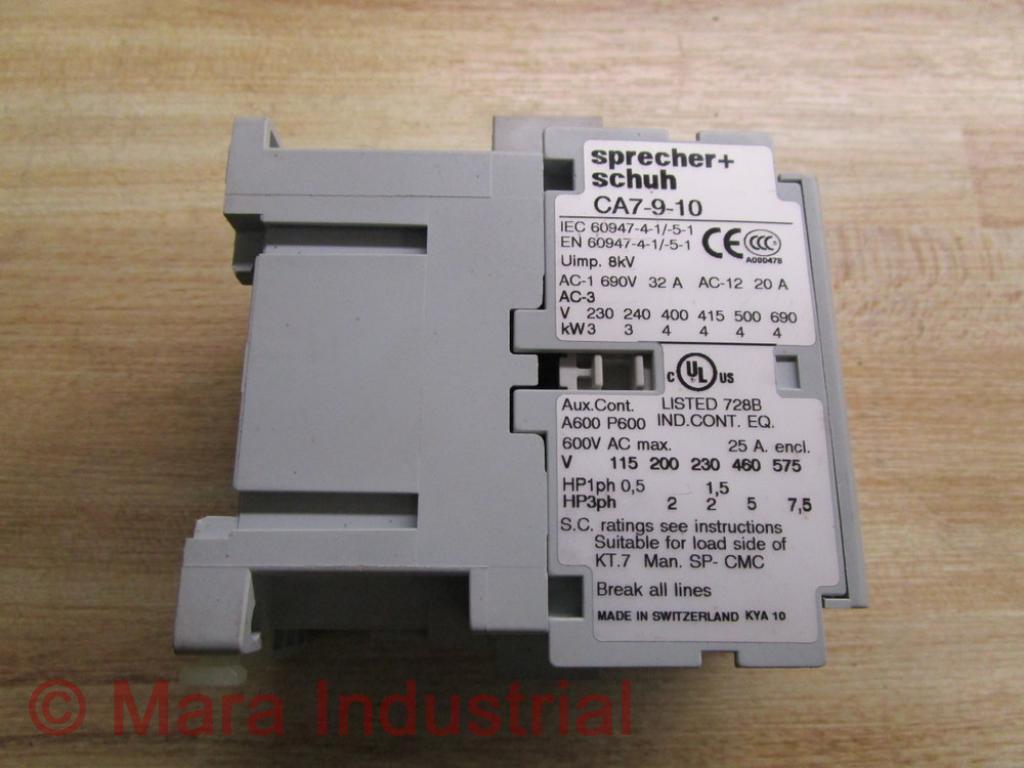 Sprecher + Schuh CA7-9-10-120 Contactor