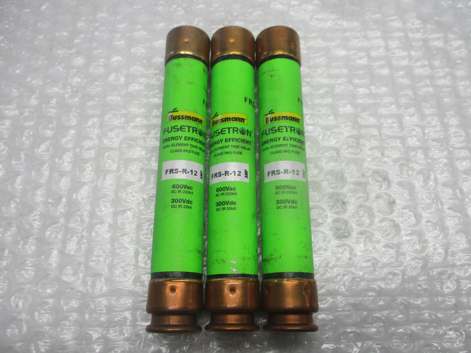 BUSSMANN FRS-R-12 FUSE GREEN LOT OF 3 NSNP
