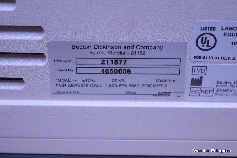 BECTON DICKINSON – 211877 – BD MICROPROBE PROCESSOR + AC ADAPTER AND DATA CARD