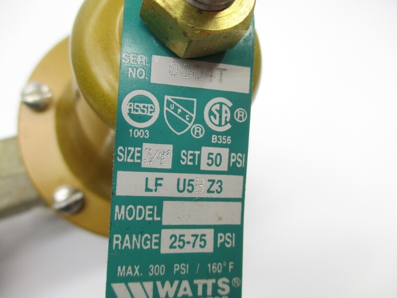 WATTS 3/4-LF-U5B-Z3 0053195 300PSI 160’F NSMP