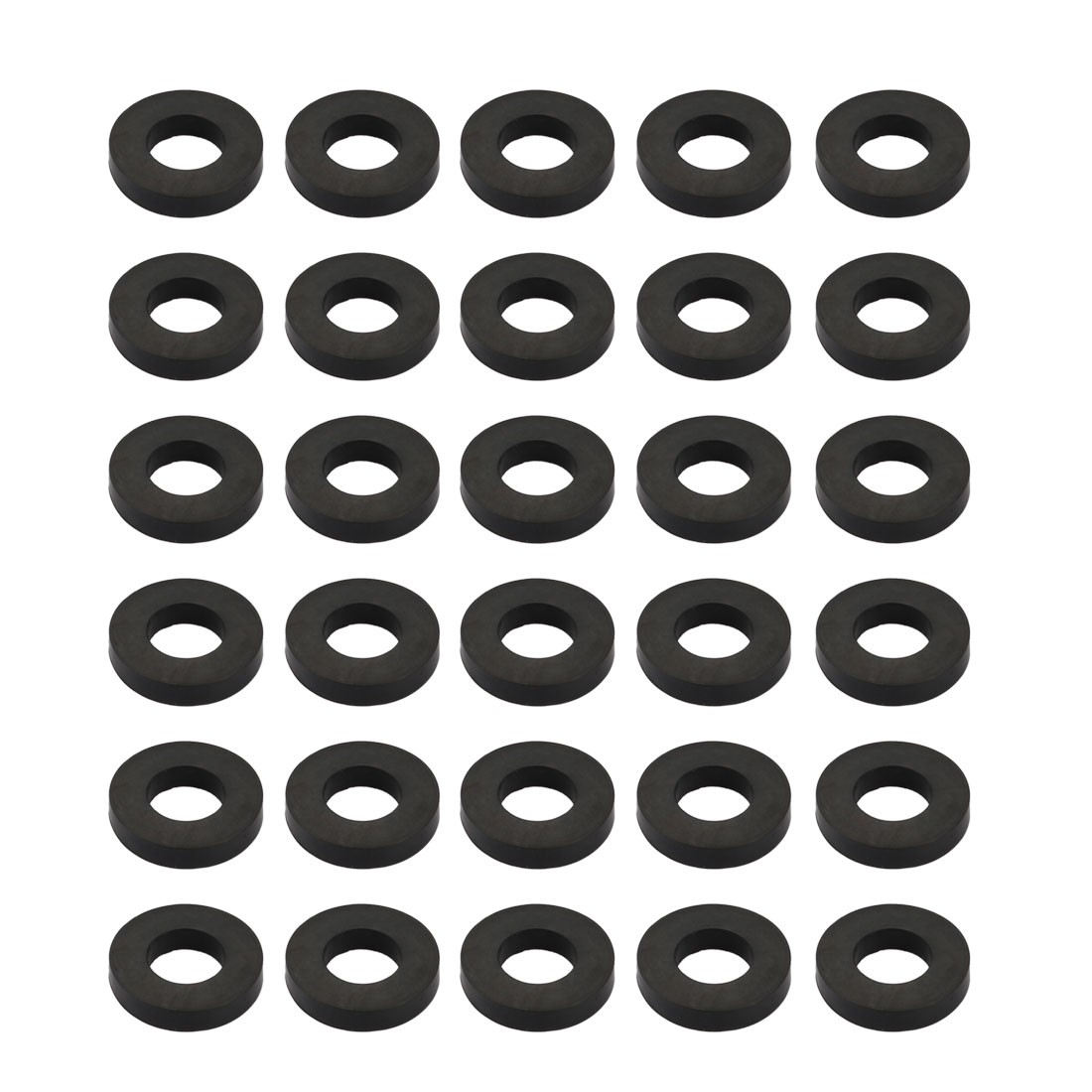 30Pc Black Rubber Round Flat Washer Assortment Size 6x12x2.2mm Flat Washer