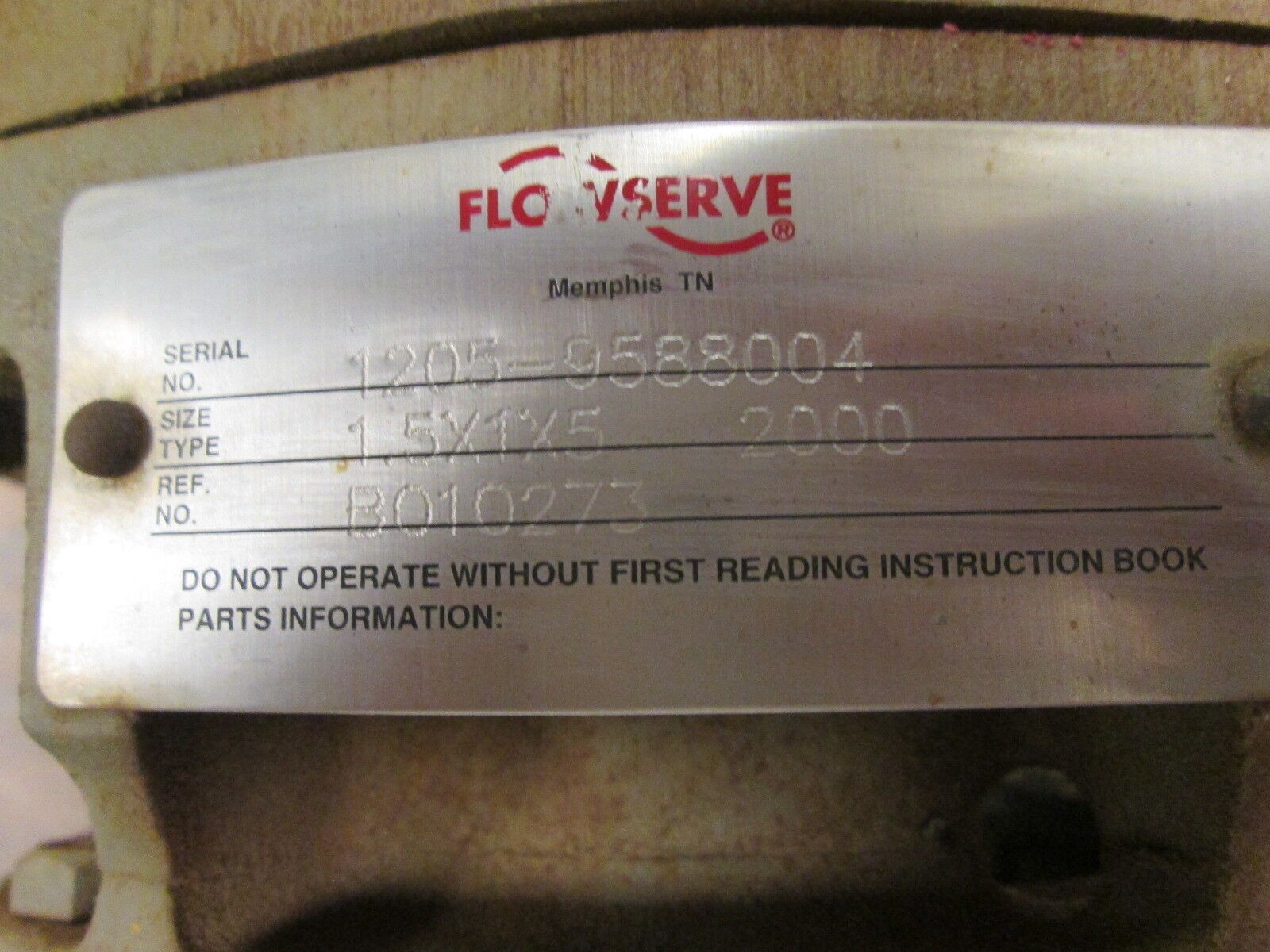 Flowserve Pump w/ Motor 1.5X1X5 2000 85GPM 75TDH 230V 3HP 8.2A Used