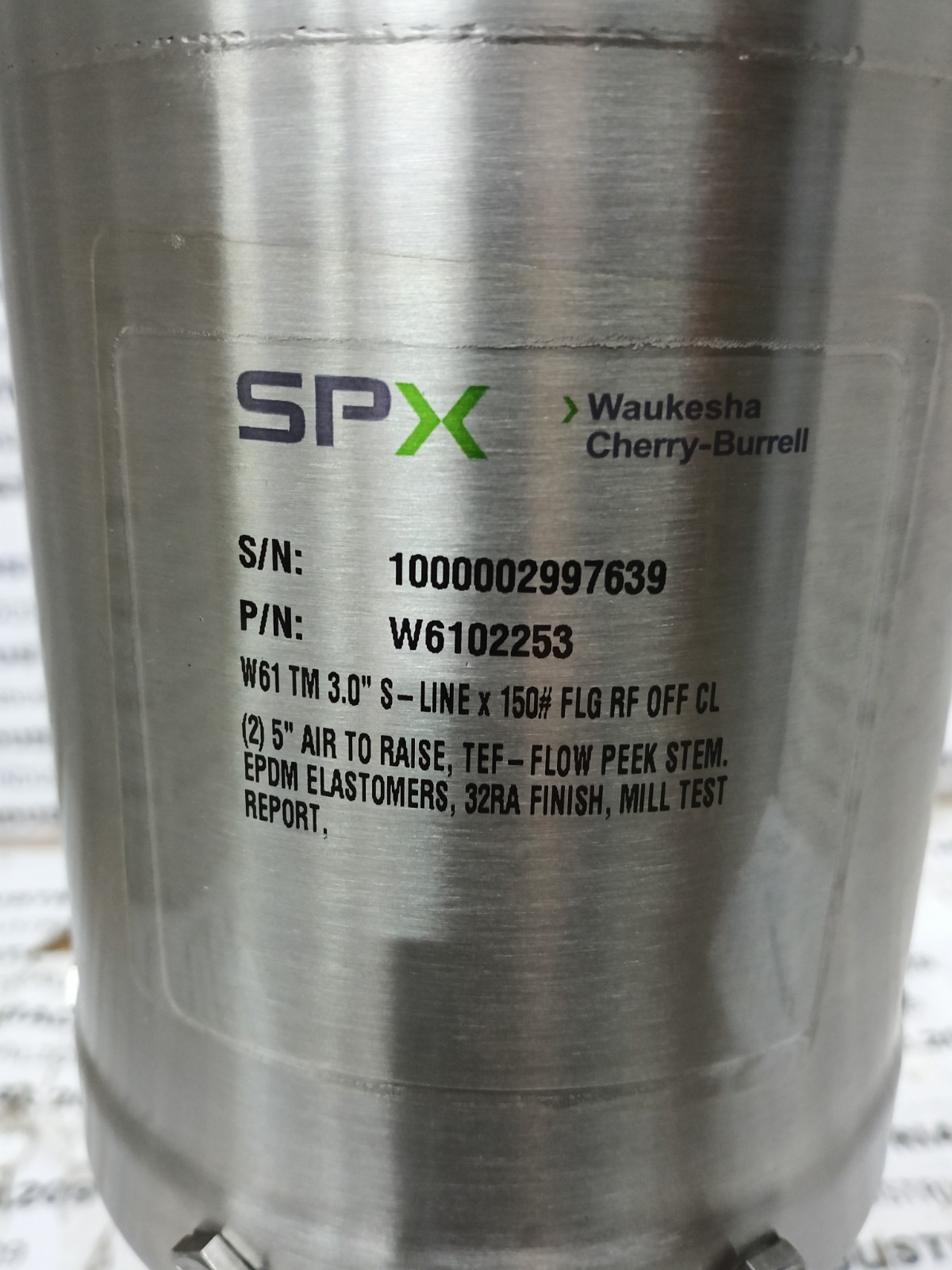 SPX-WAUKESHA CHERRY-BURRELL 316L S.S W6102253 ACTUATOR VALVE