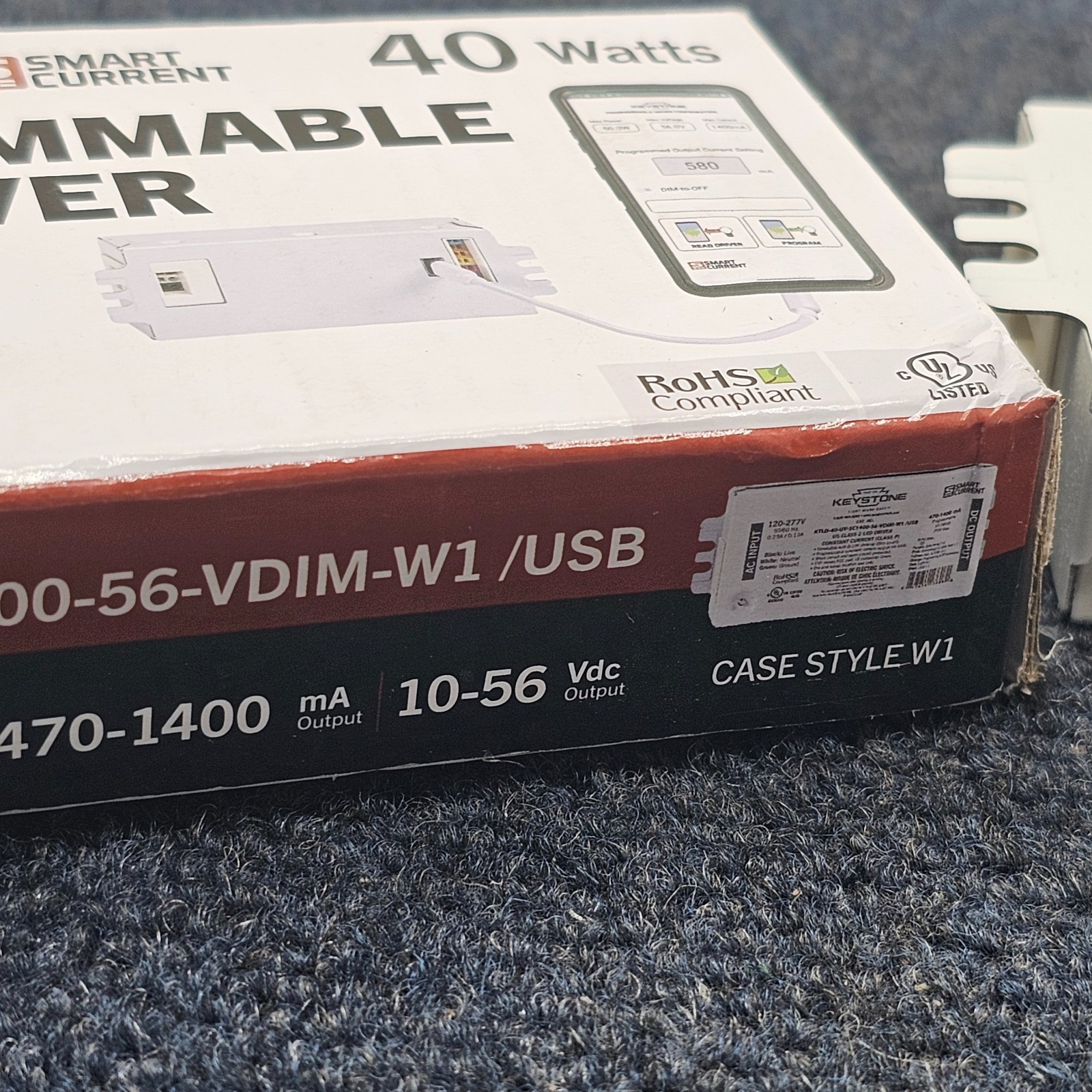 Keystone KTLD-40-UV-SC1400-56-VDIM-W1/USB US Class 2 Programmable LED driver