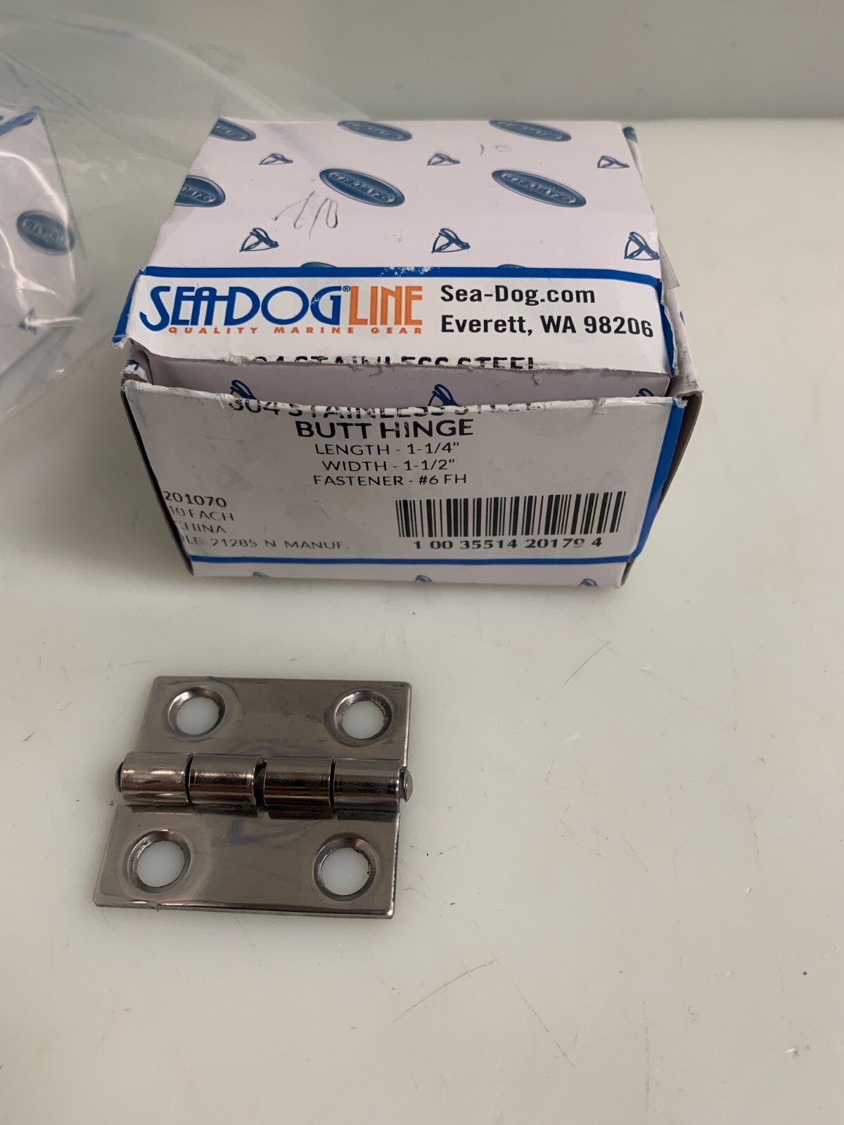 SEA DOG LINE STAINLESS BUTT HINGE 1 1/4 X 1 1/2 #6 FH 10/PER BOX 5 BOX LOT