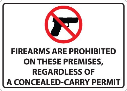 Zing Green Products 1826 Recycled Plastic “Firearms Are Prohibited” Sign 10″