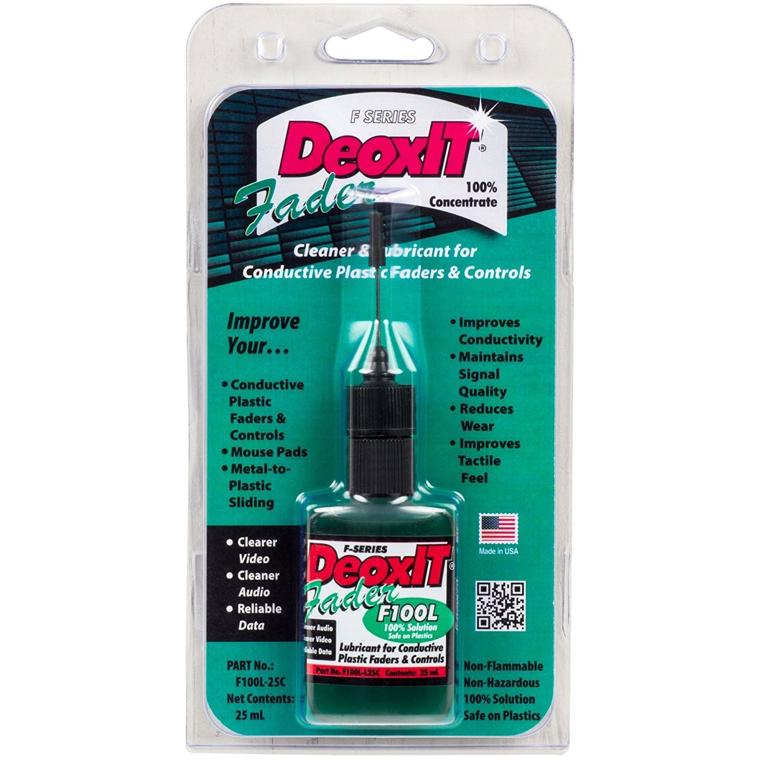 CAIG Laboratories F100LL25C CAIG DeoxIT FaderLube, 100% Dropper, 25 ml