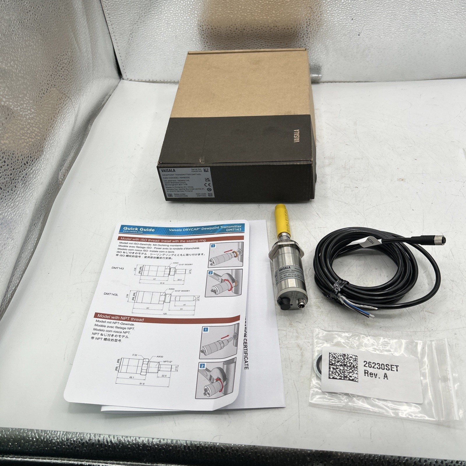 VAISALA D DMT143L L1C1A1B310ASX Dewpoint Transmitter IN BOX WITH PAPERWORK