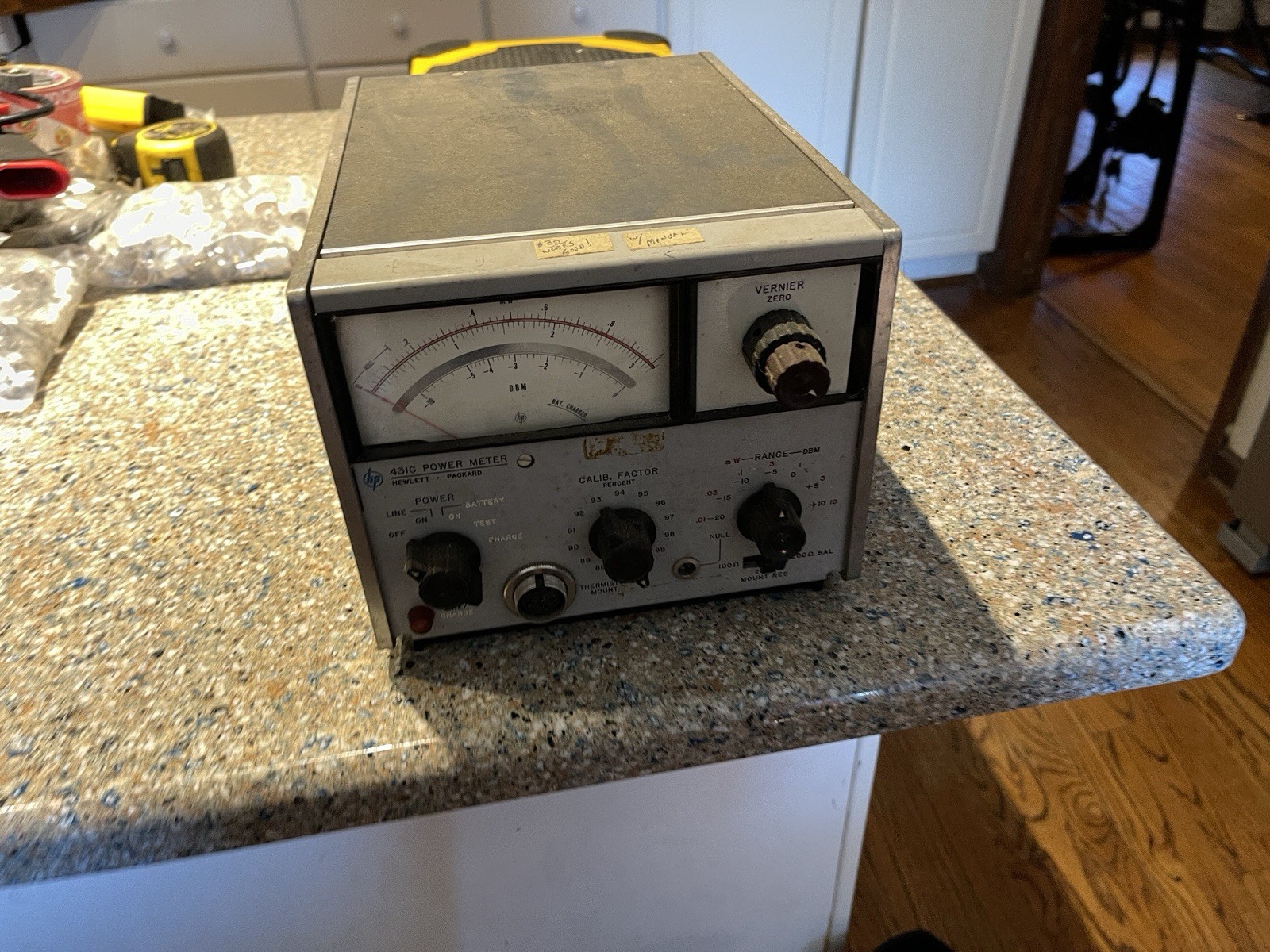 HP 431C RF Power Meter Vintage Analog Test Equipment UNTESTED For Parts