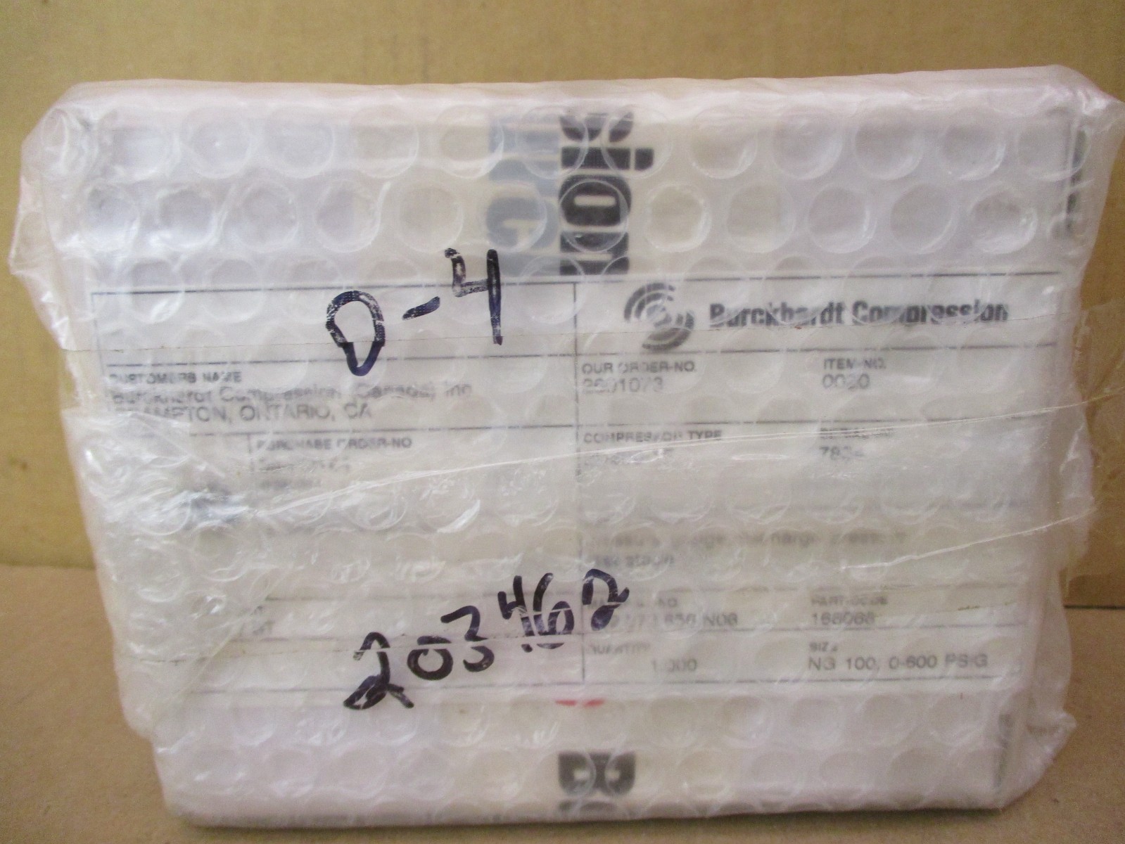 New Burchardt Compression 1st Stage Discharge Pressure Gauge 2D200-1F 53101PRX