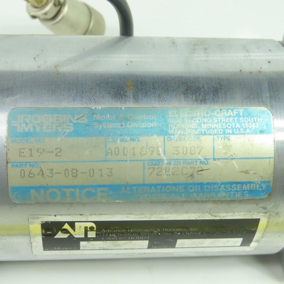 Robbins Myers 0643-08-013 E19-2 Servo Motor W/ ARR Encoder