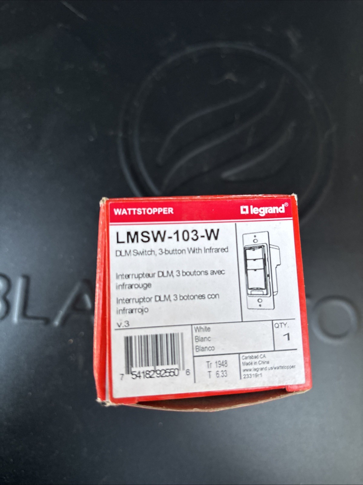 Wattstopper LMSW-103-W Digital Switch, 3-button w/ infrared
