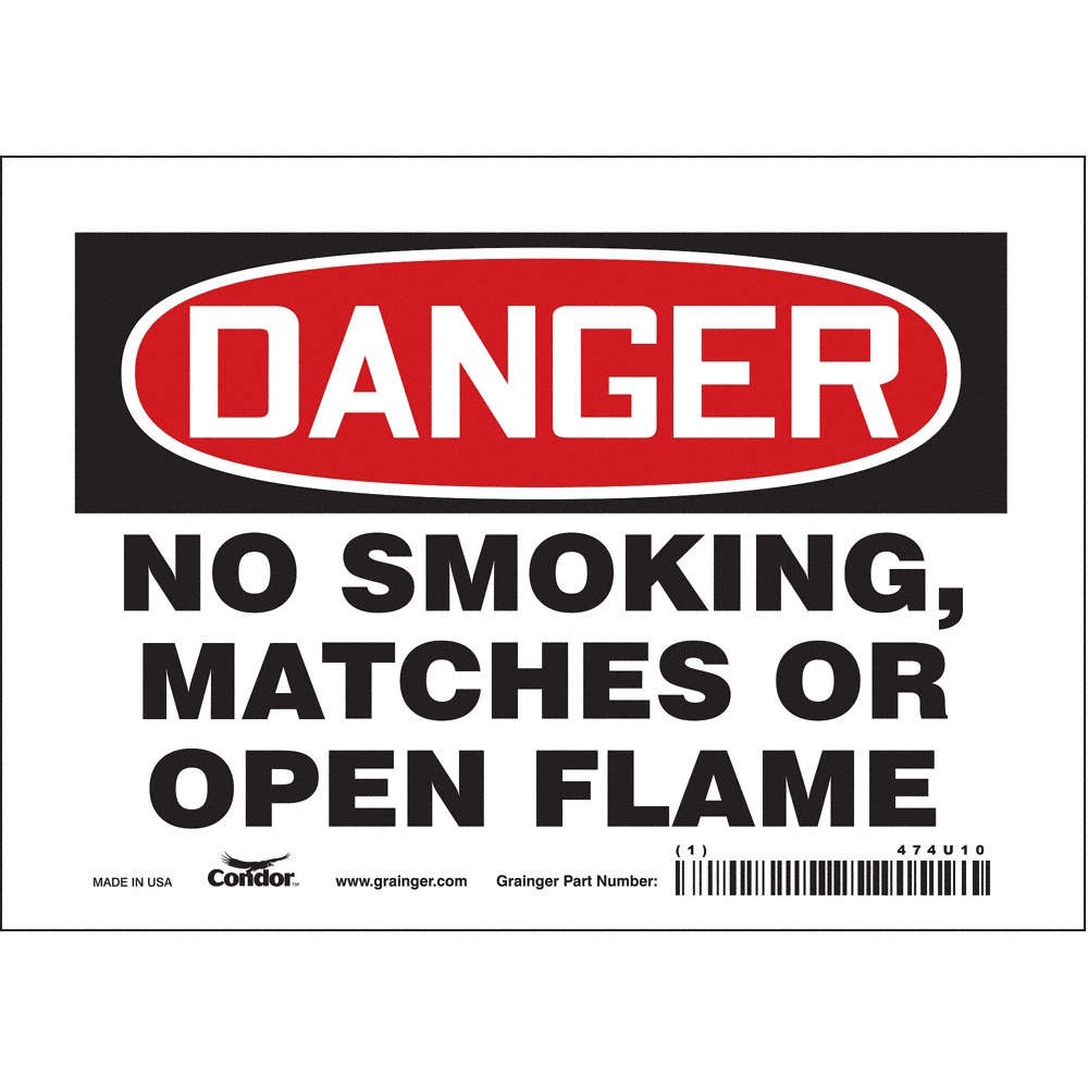 CONDOR Safety Sign,5 in x 7 in,Vinyl 474U10