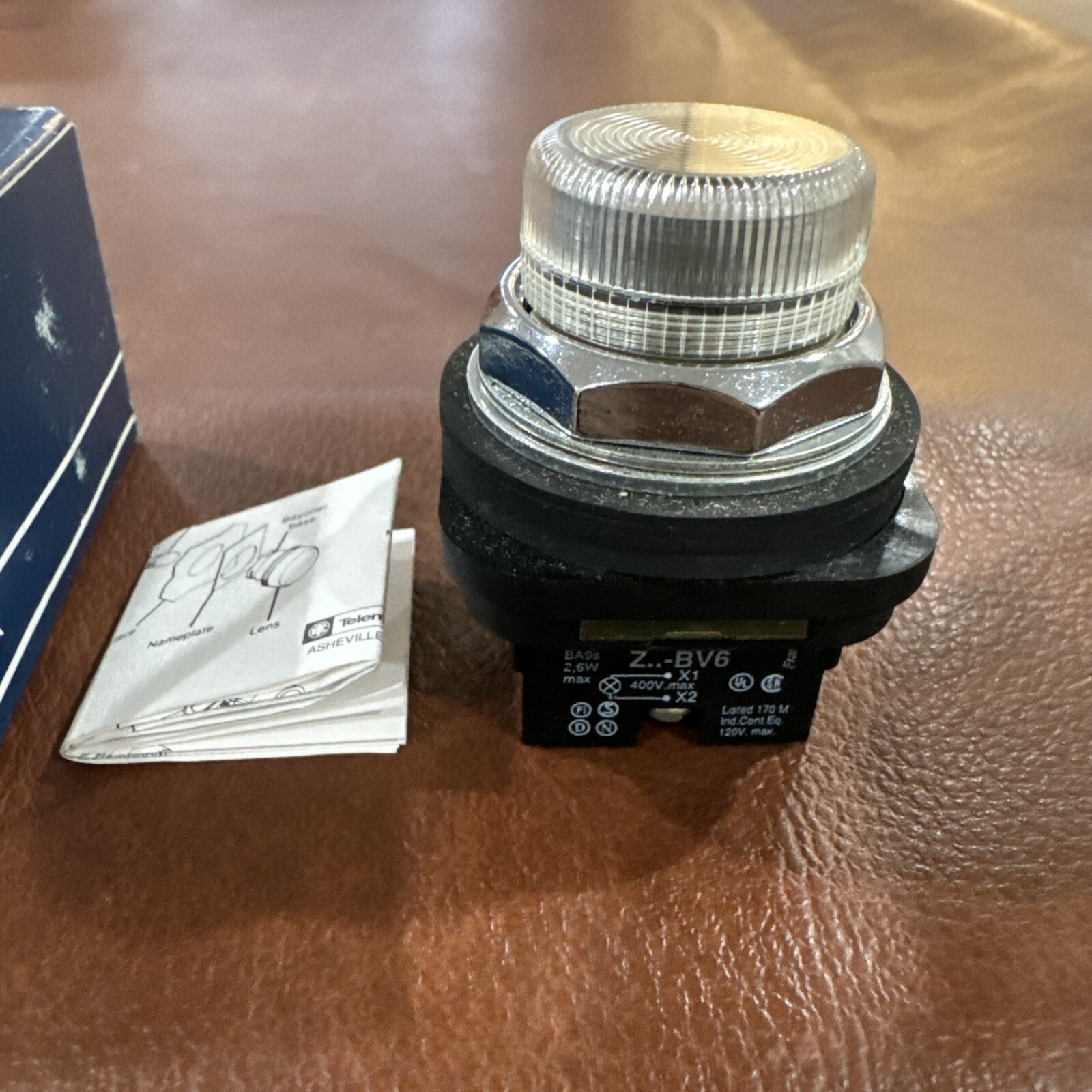 Telemecanique 19173 XB3BV697 Z..-BV6 Pilot Light Clear White #GLB-2-1