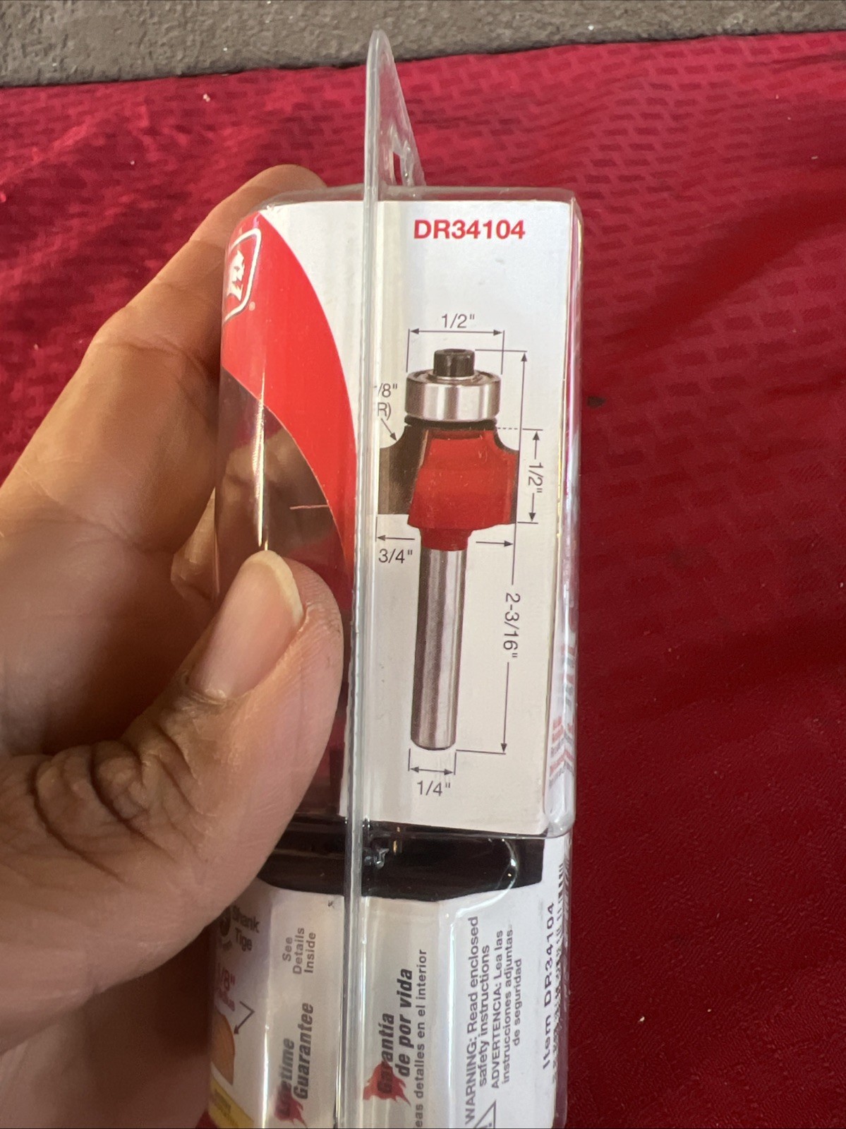 Diablo DR34104 Carbide Rounding Over Router Bit 3/4 Dia. x 1/8 x 2-3/16 in.