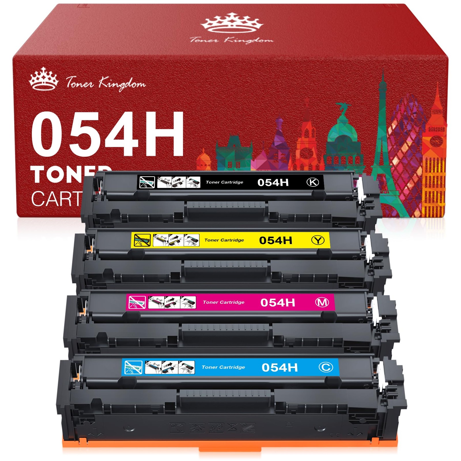 Toner Kingdom 054H Toner Cartridge Set MF641CW MF644Cdw MF642Cdw LBP622Cdw