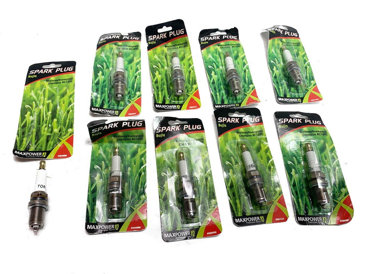 Box of 9 Qty Maxpower 334058 Spark Plug For Riding Mower NEW FREE FAST SHIP