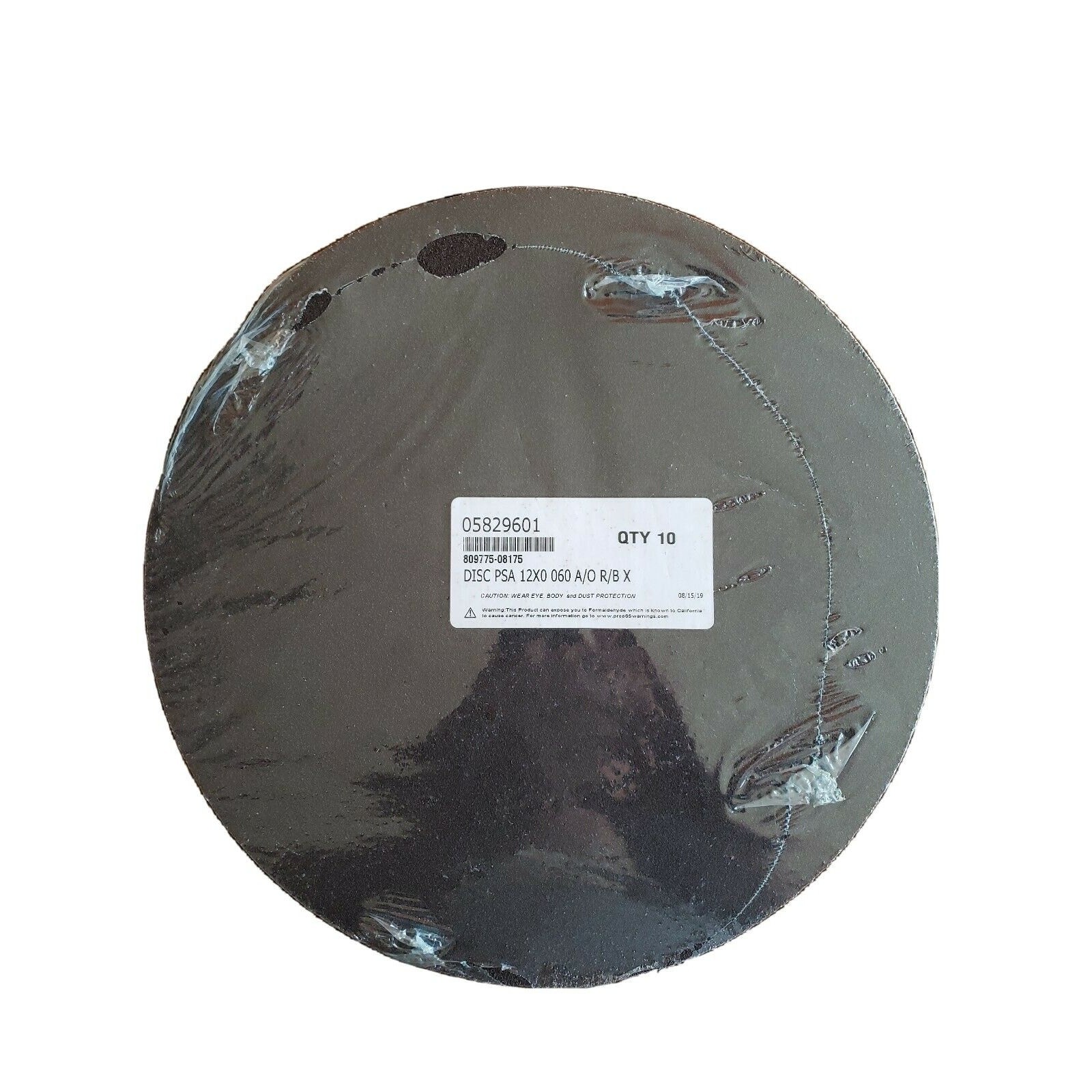 12″ Diam, 60 Grit Aluminum Oxide Adhesive PSA Disc (10 Pieces Box) Part#05829601