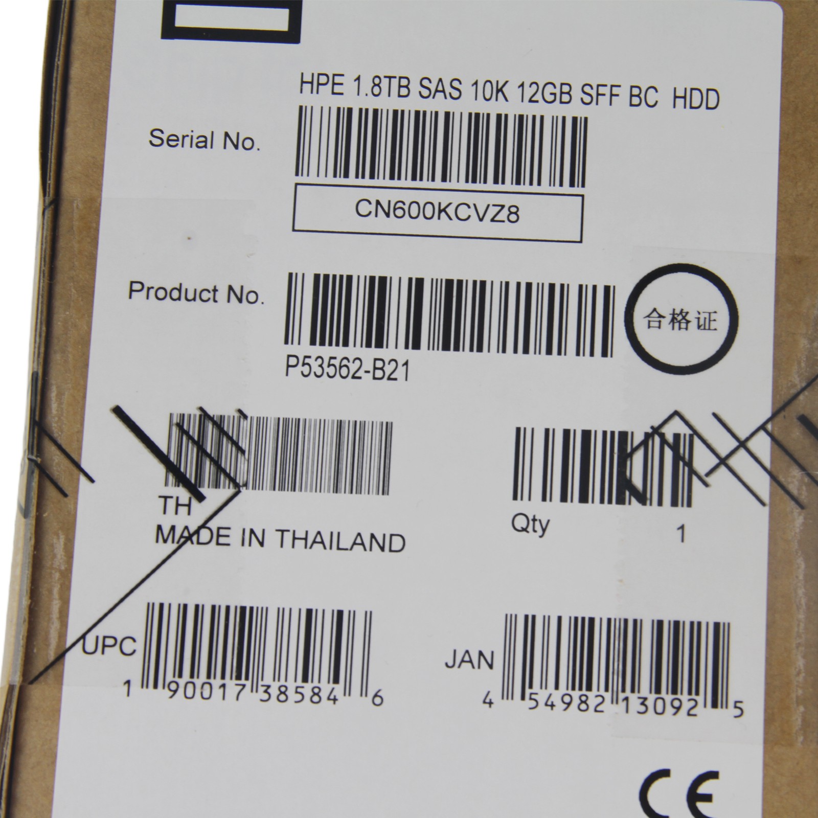 P53562-B21 P54682-001 HPE 1.8TB 2.5″ SAS 10K 12G SFF BC HDD Hard Drive NEW – US