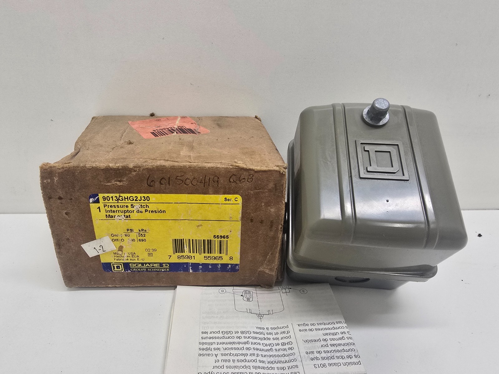 NEW IN BOX! SQUARE D PRESSURE SWITCH 9013GHG2J30