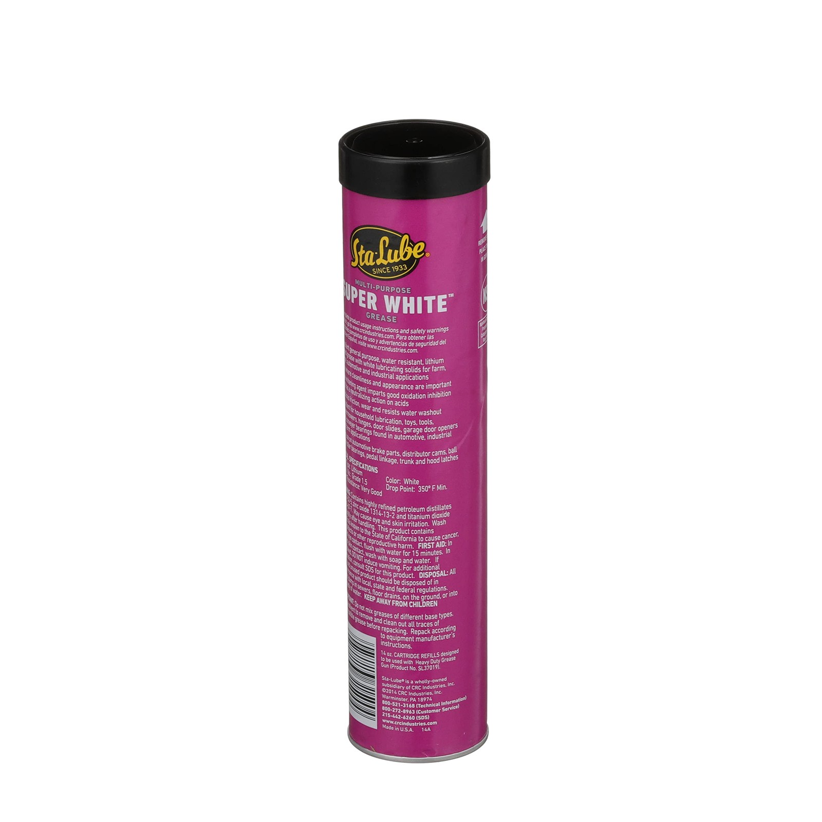 Sta-Lube Super White Multi-Purpose Lithium Grease SL3150-14 14 Oz, Cartridge