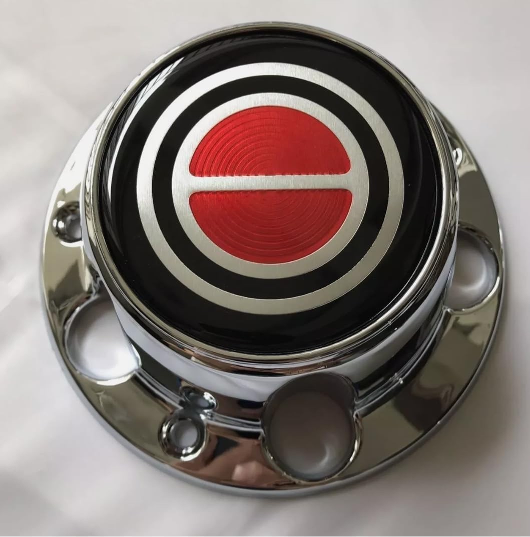 1980-1996 F150 Bronco Van Chrome Wheel Hub Center Caps RED Center 4 PCS