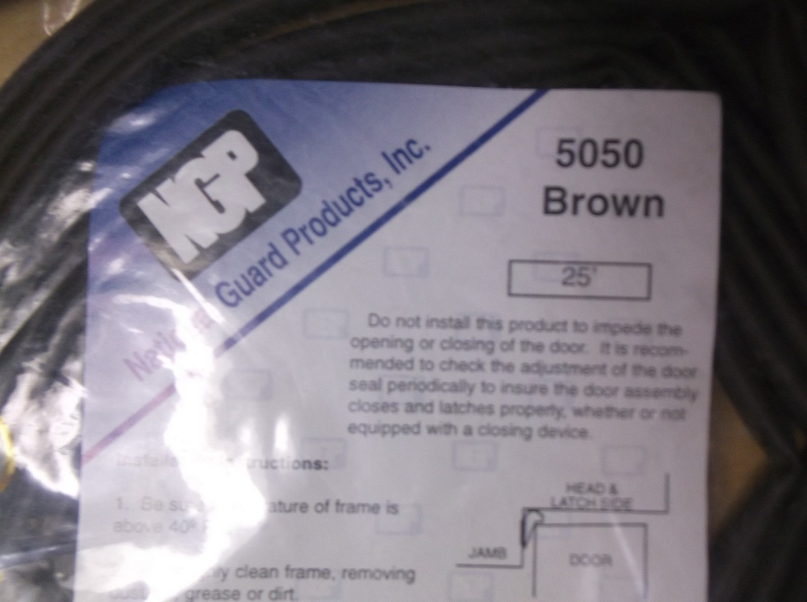NEW NGP 5050 25′ Brown Fire Door Gasket *FREE SHIPPING*