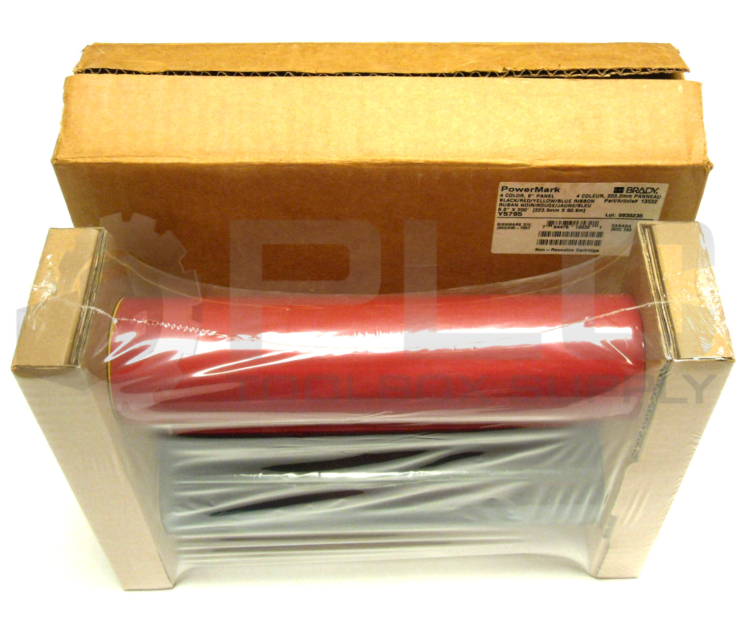 NEW BRADY 13532 4 COLOR 8″ PANEL BLACK/RED/BLUE/GREEN RIBBON