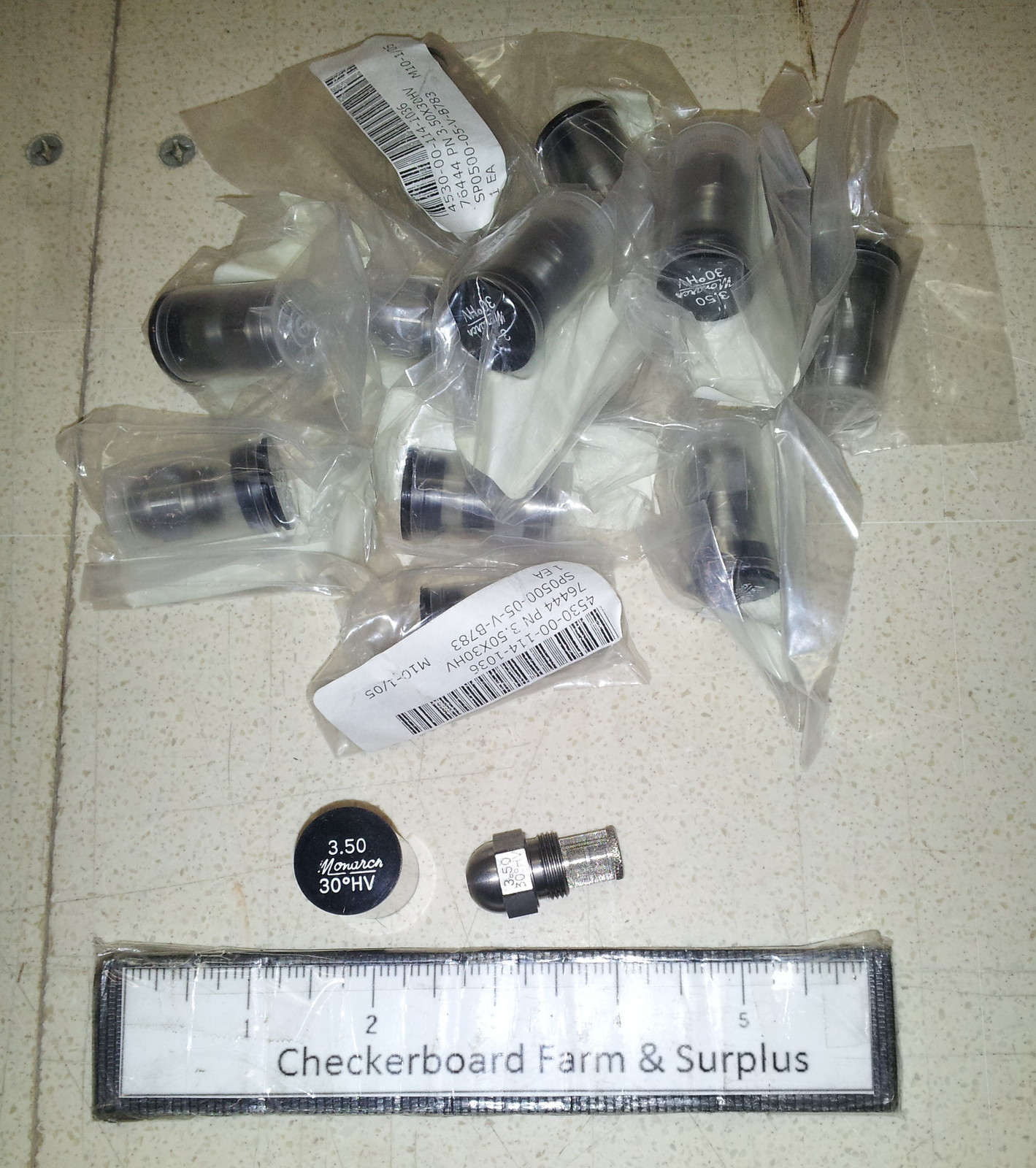 Qty-12 NOS Monarch Oil Burner Nozzle 3.50 GPH 30˚ HV Black