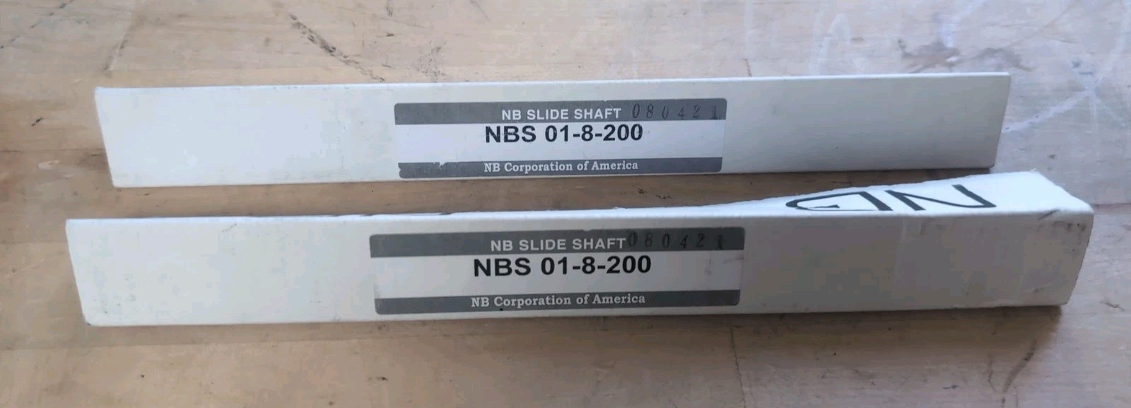 Lot Of 2ea NB Corporation of America NBS 01-8-200 NB Slide Shaft Linear Shaft