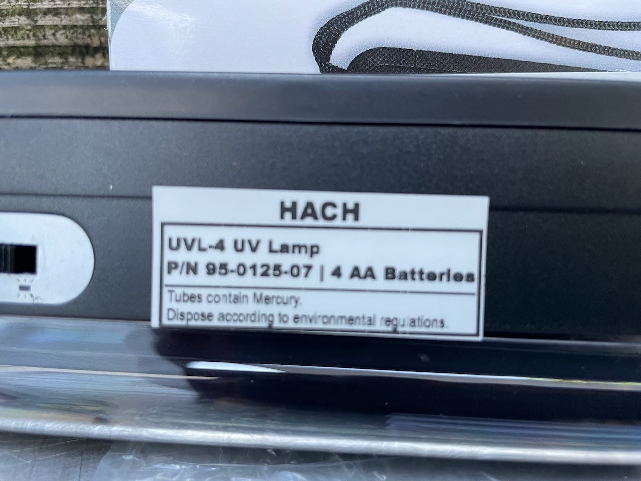 Hach UVL-4 UV Ultraviolet Lamp PN: 95-0125-07