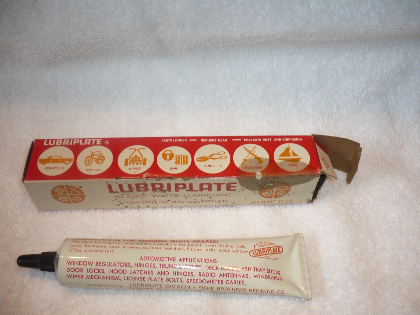vintage tube of Lubriplate THE ORIGINAL WHITE GREASE with original box free ship