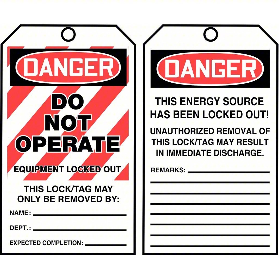 ACCUFORM “Do Not Operate” tag OSHA Danger Tags By-The-Roll TAR125