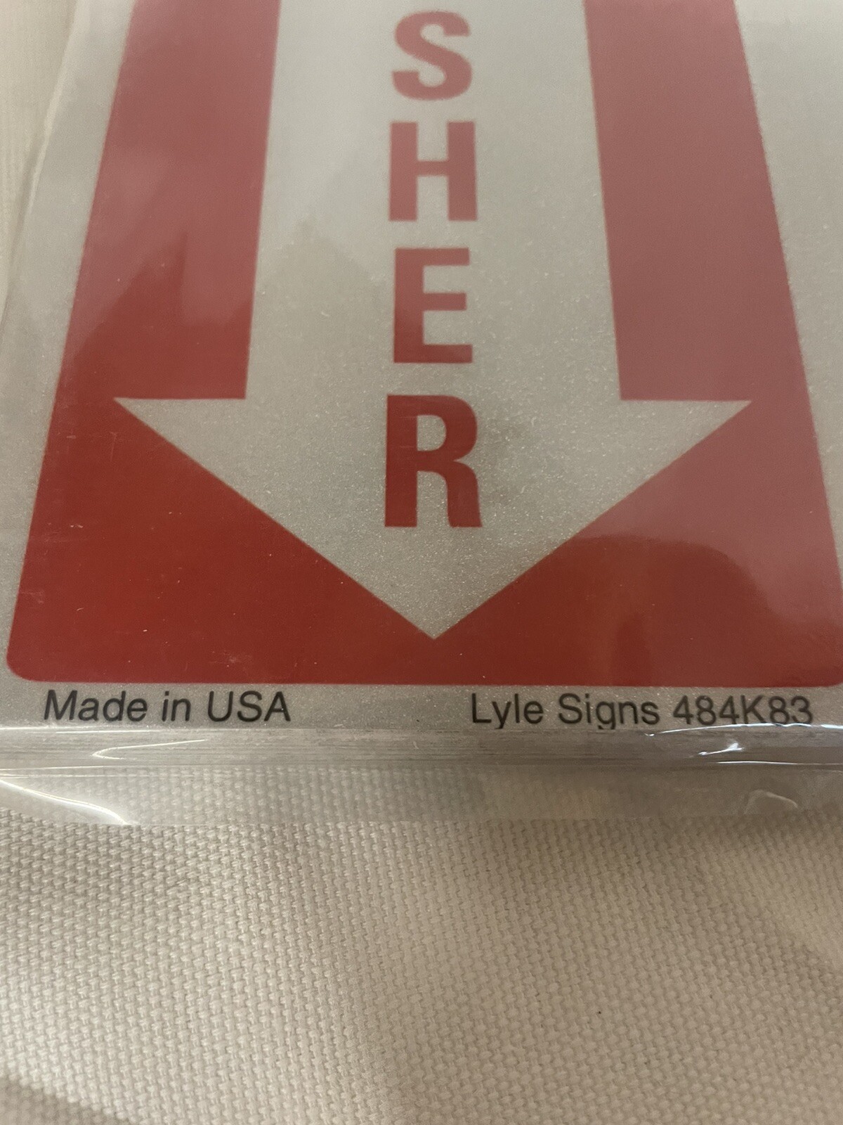 Qty (50) LYLE LCU1-0066-RD_4x14” Reflective Fire Extingsher Decal/Sticker