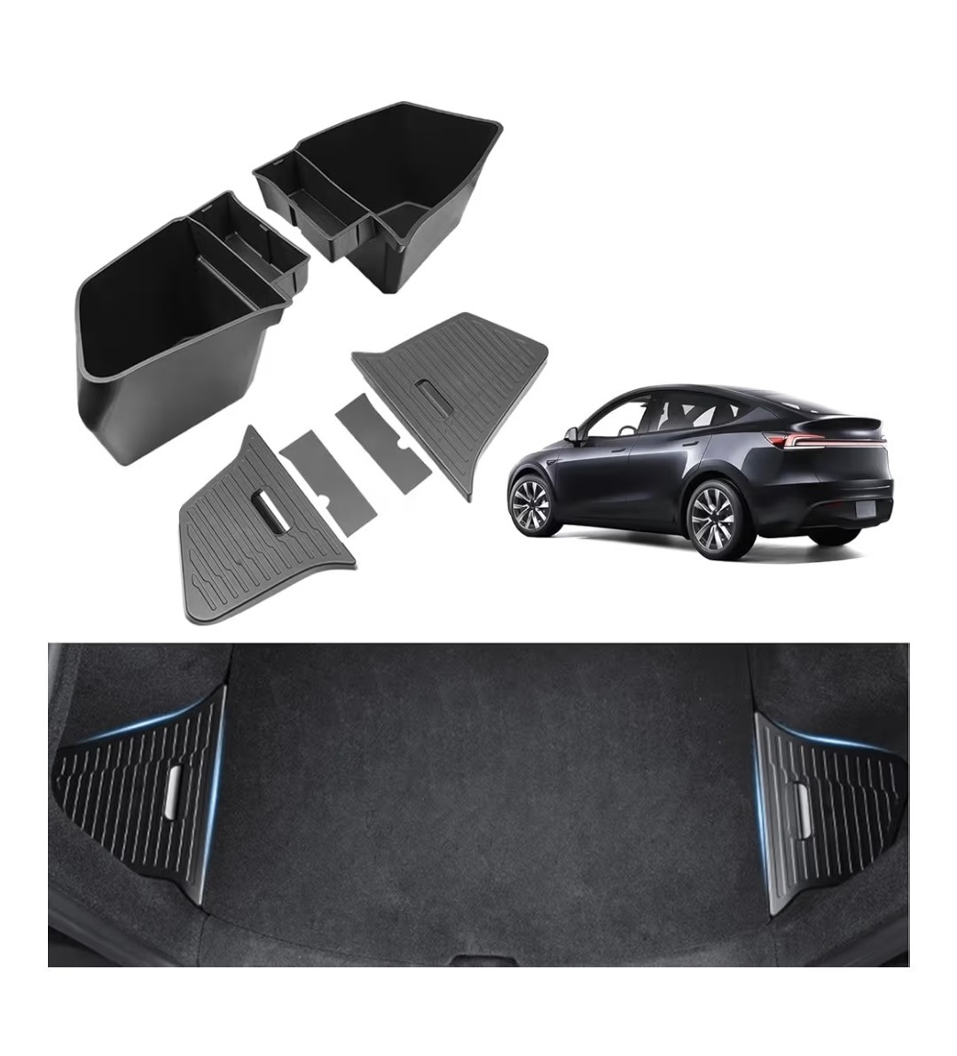 Trunk Storage Bins with Lids for 2025-2026 Tesla Model Y Juniper 5 Seater, 6PCS