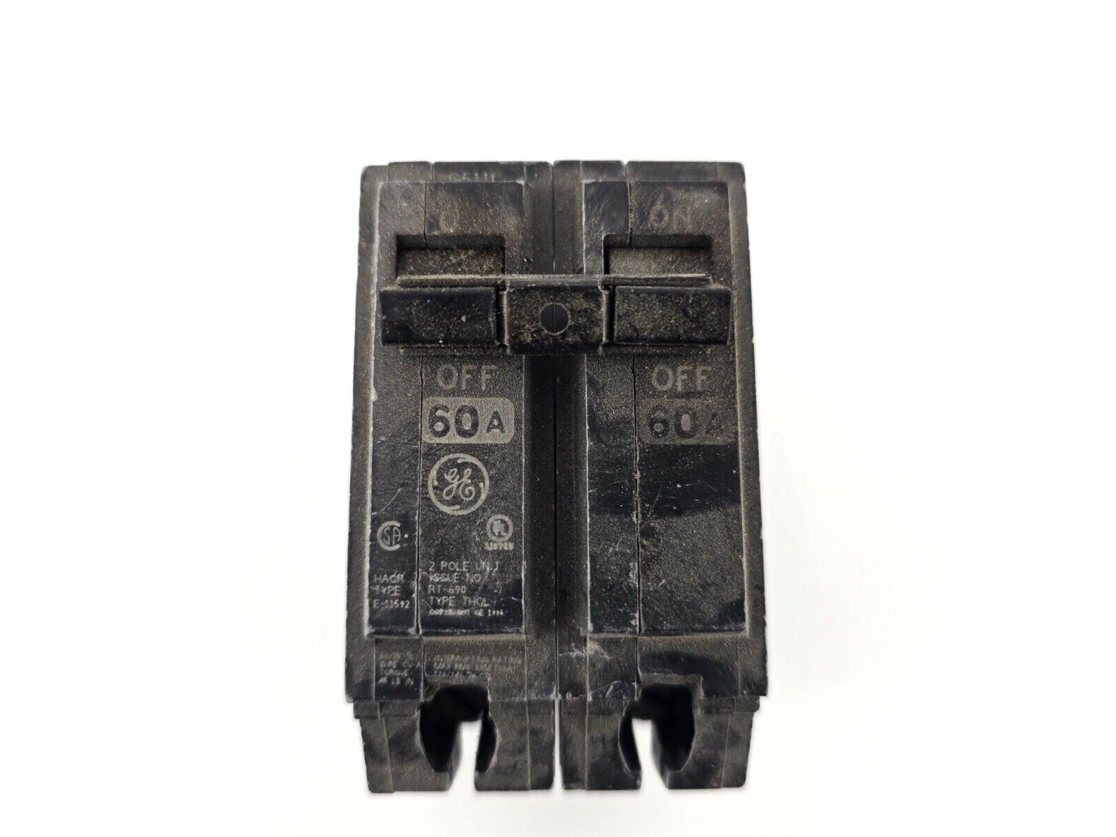 GE THQL2160 2 Pole 60Amp 120/240VAC Plug In Molded Case General Electric Breaker