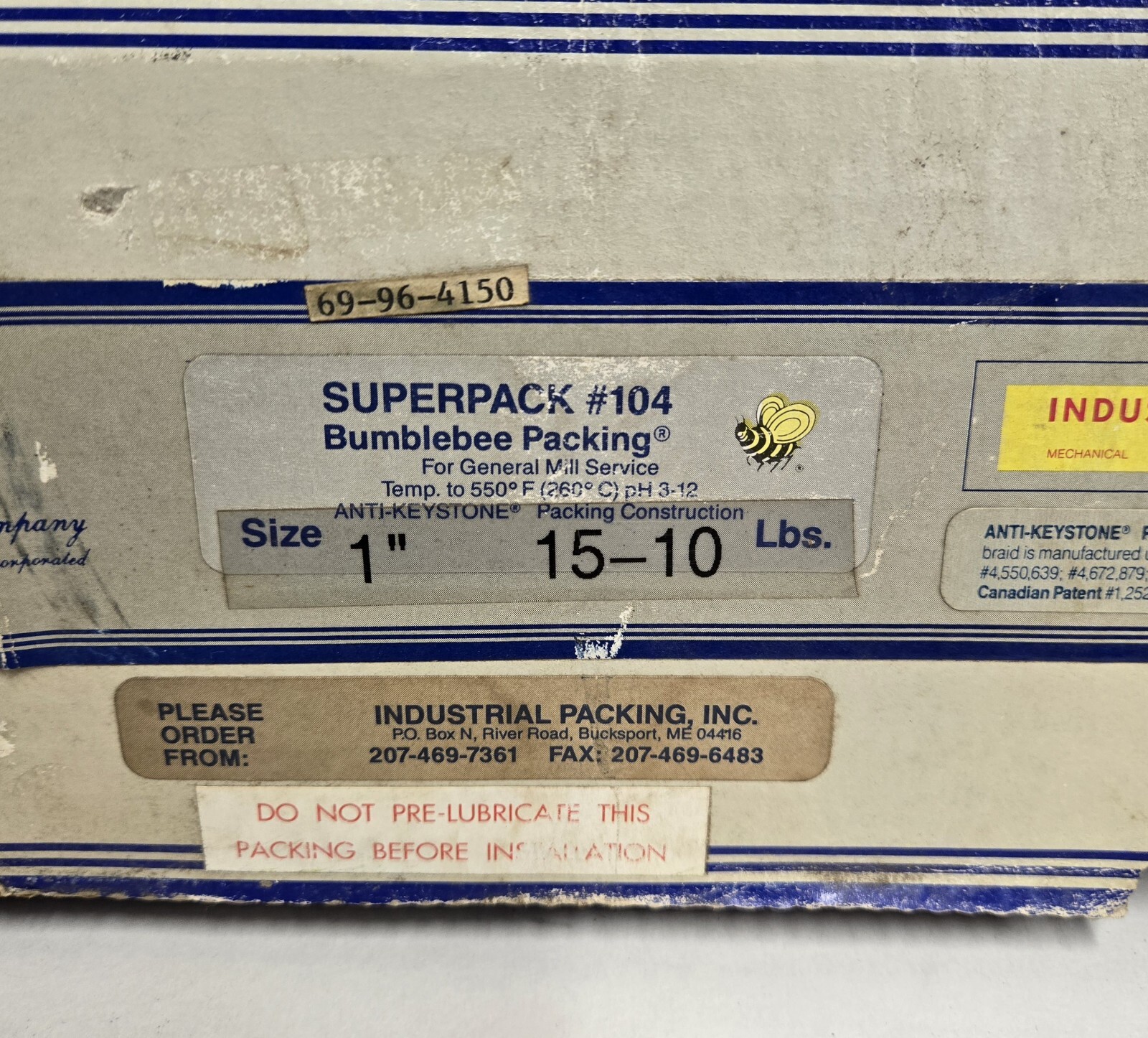 NEW ENGLAND BRAIDING COMPANY ROPE TYPE #104, 1″ 15-10LBS.