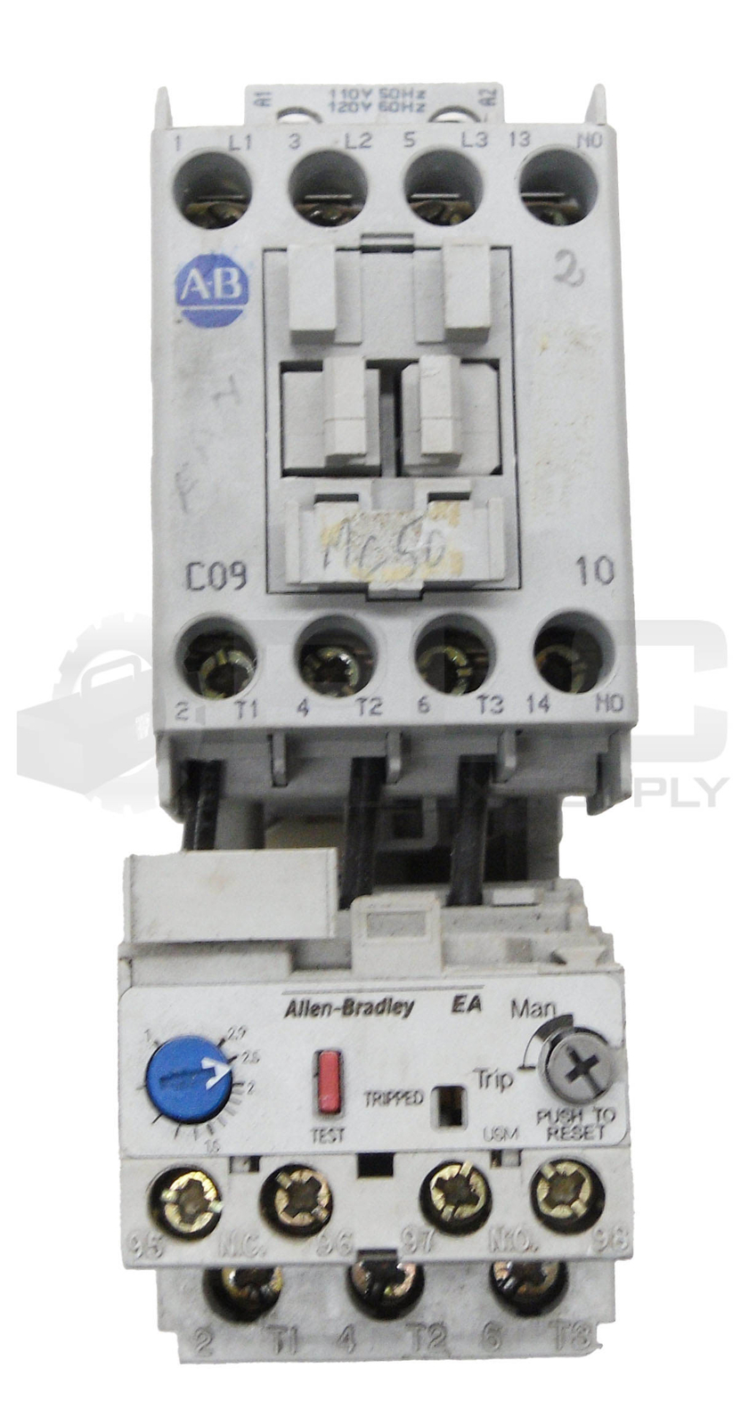 ALLEN BRADLEY 100-C09*10 /A CONTACTOR 600VAC 25A W/ 193-EA1DB /A OVERLOAD RELAY