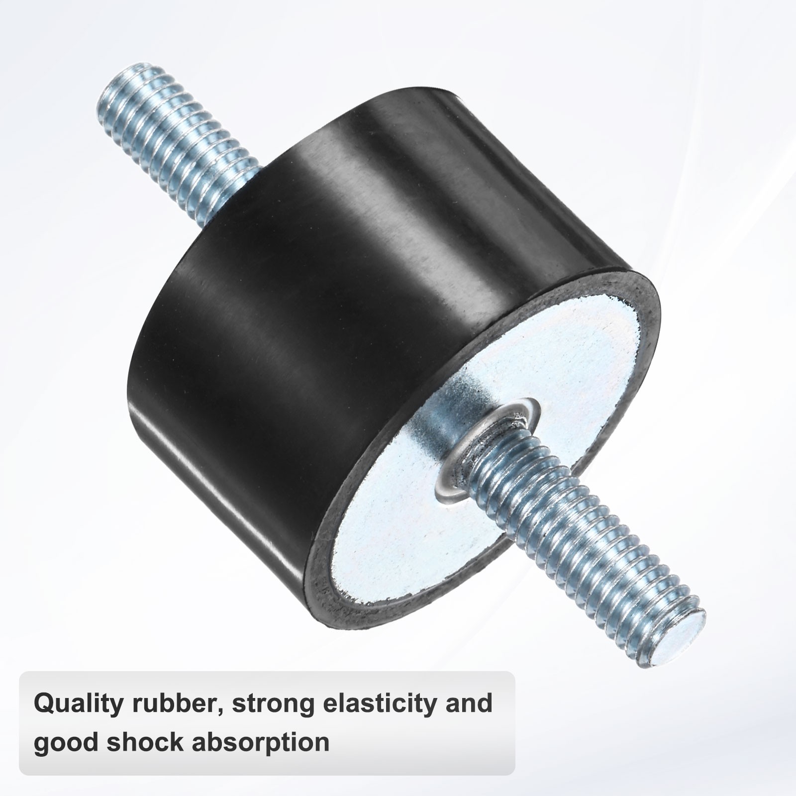 4-Pack Rubber Mounts with M10 x 27mm Double Studs Male D50mmxH20mm