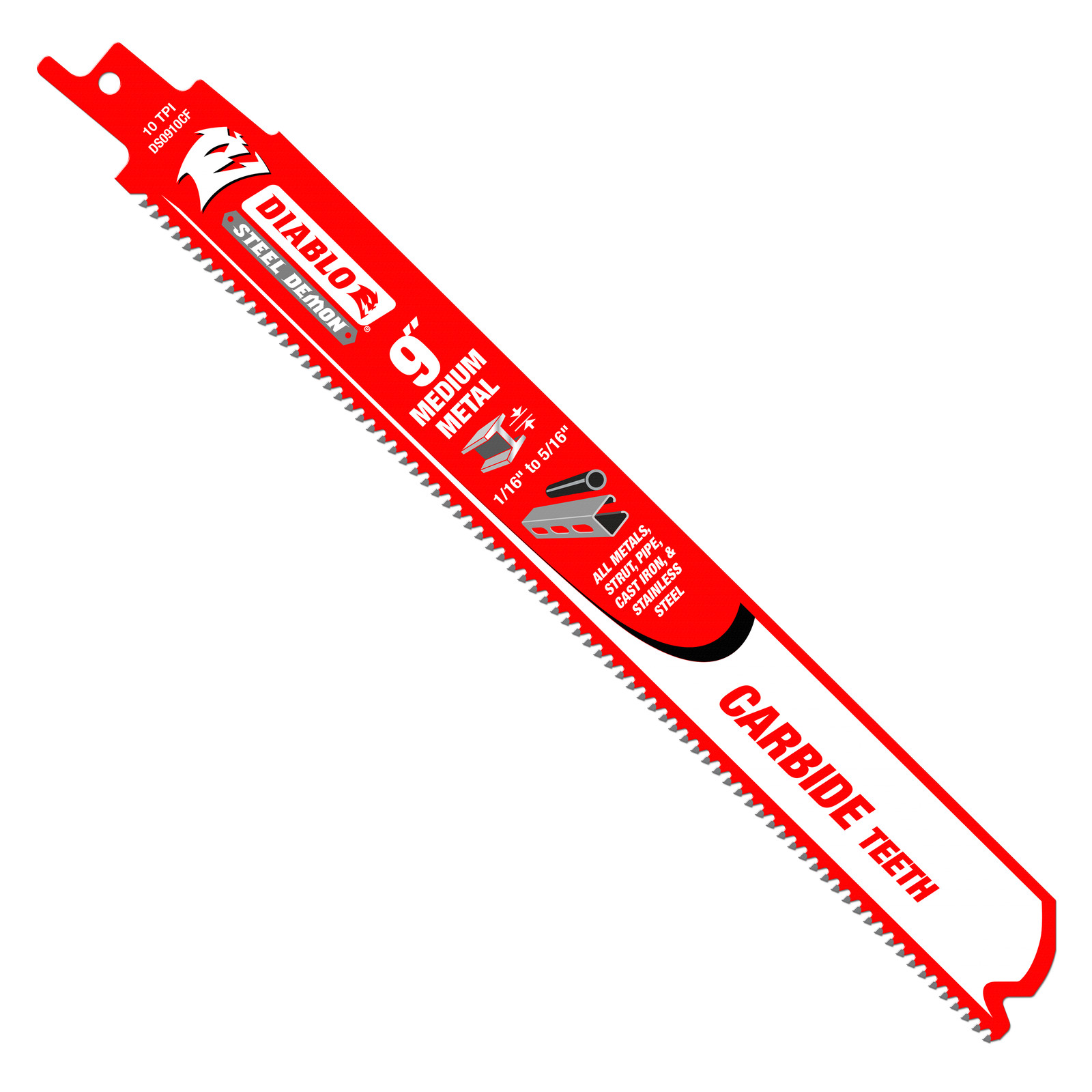Diablo DS0910CF10 9 Inch Carbide Medium Metal Cutting Reciprocating Blade 10PK