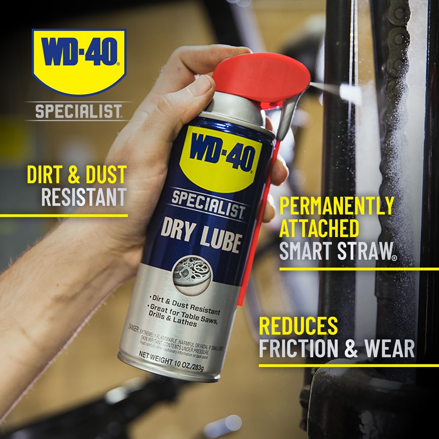 Dry Lube with Smart Straw 10 Oz. Twin Pack for Table Saws Drills Lathes