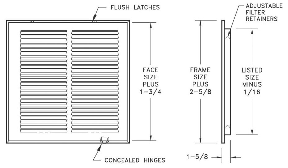 AirMate 170FF_12X20-W 12 x 20 Return Air Filter Grille