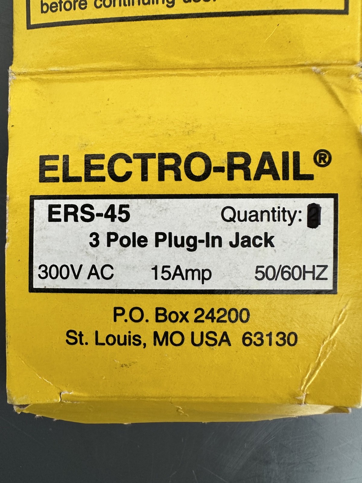 Feed-Rail Electro-Rail ERS-45 3 Pole Plug-In Jack