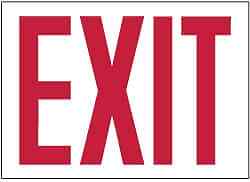 NMC MSCGL12P Glow-in-the-Dark Pressure Sensitive Vinyl Exit Sign, 10″ W x 7″ H
