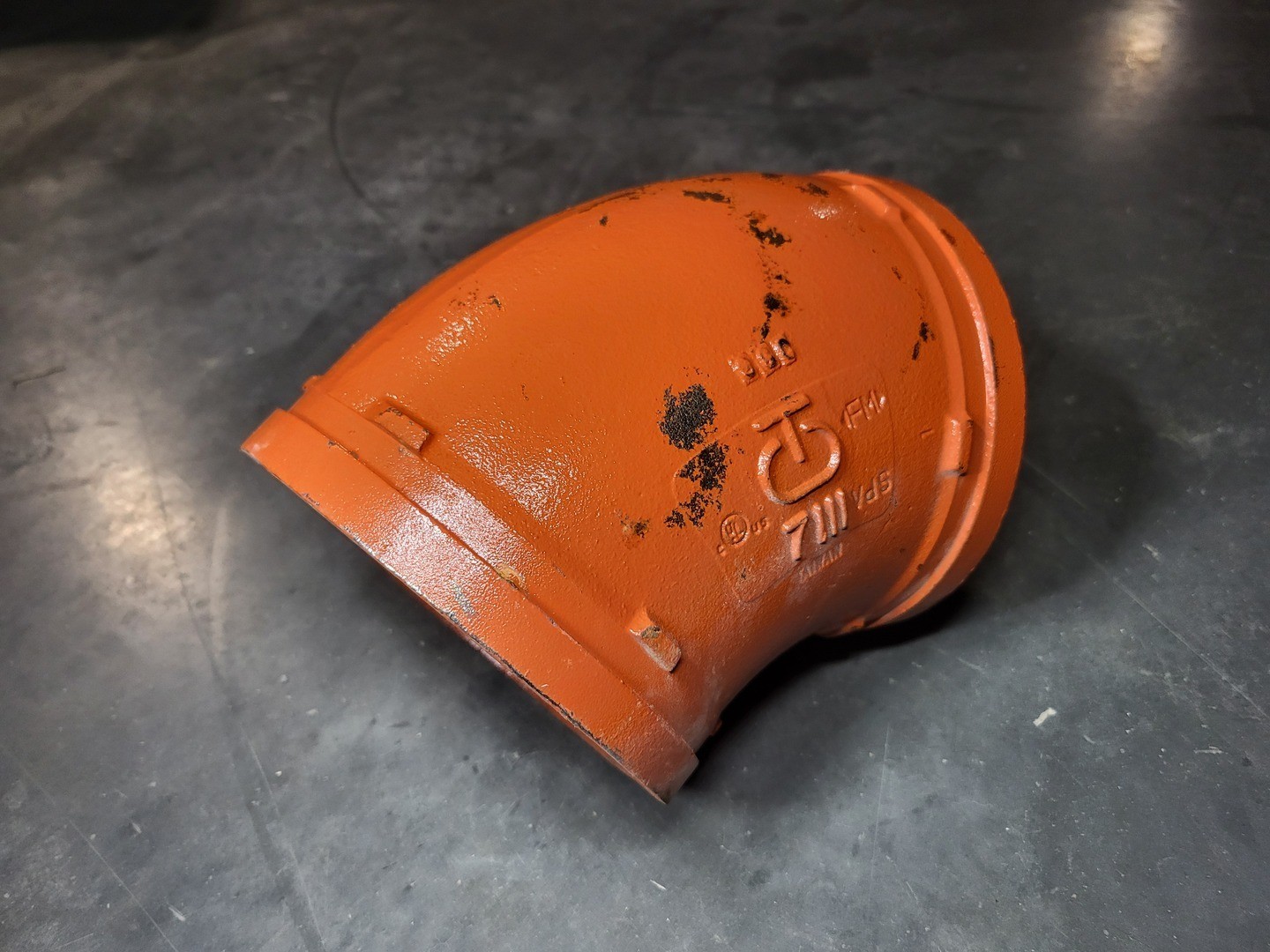 SURPLUS NEW SHURJOINT 7111 6″ Grooved 45° Elbow Fitting, Ptd. Orange – Parts