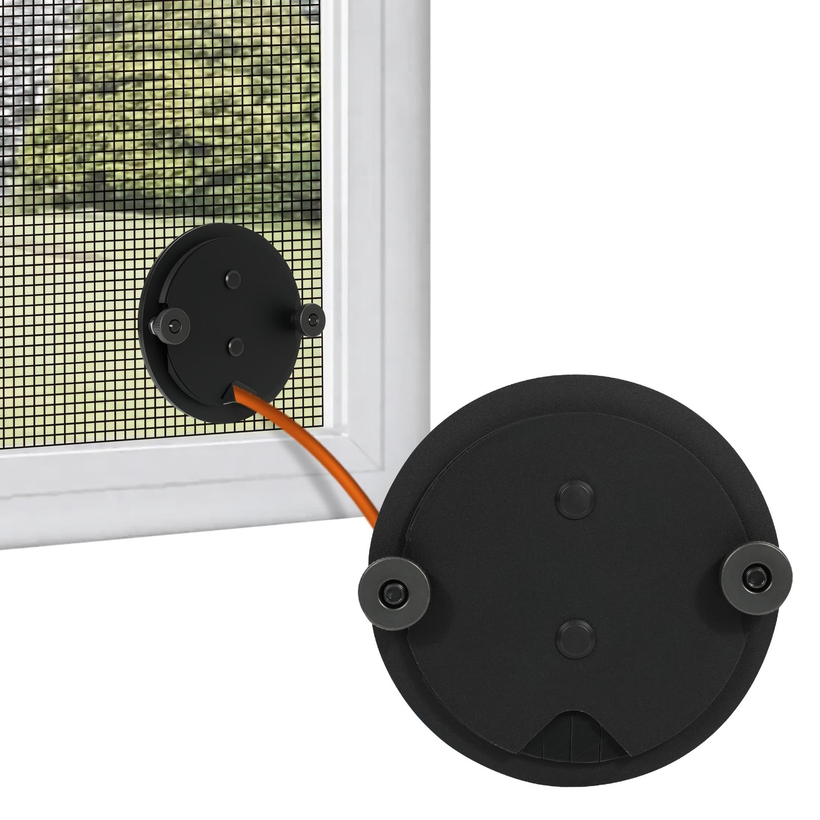 Window Screen Pass Through Attachment – Bring Inside Power Outside, for Black