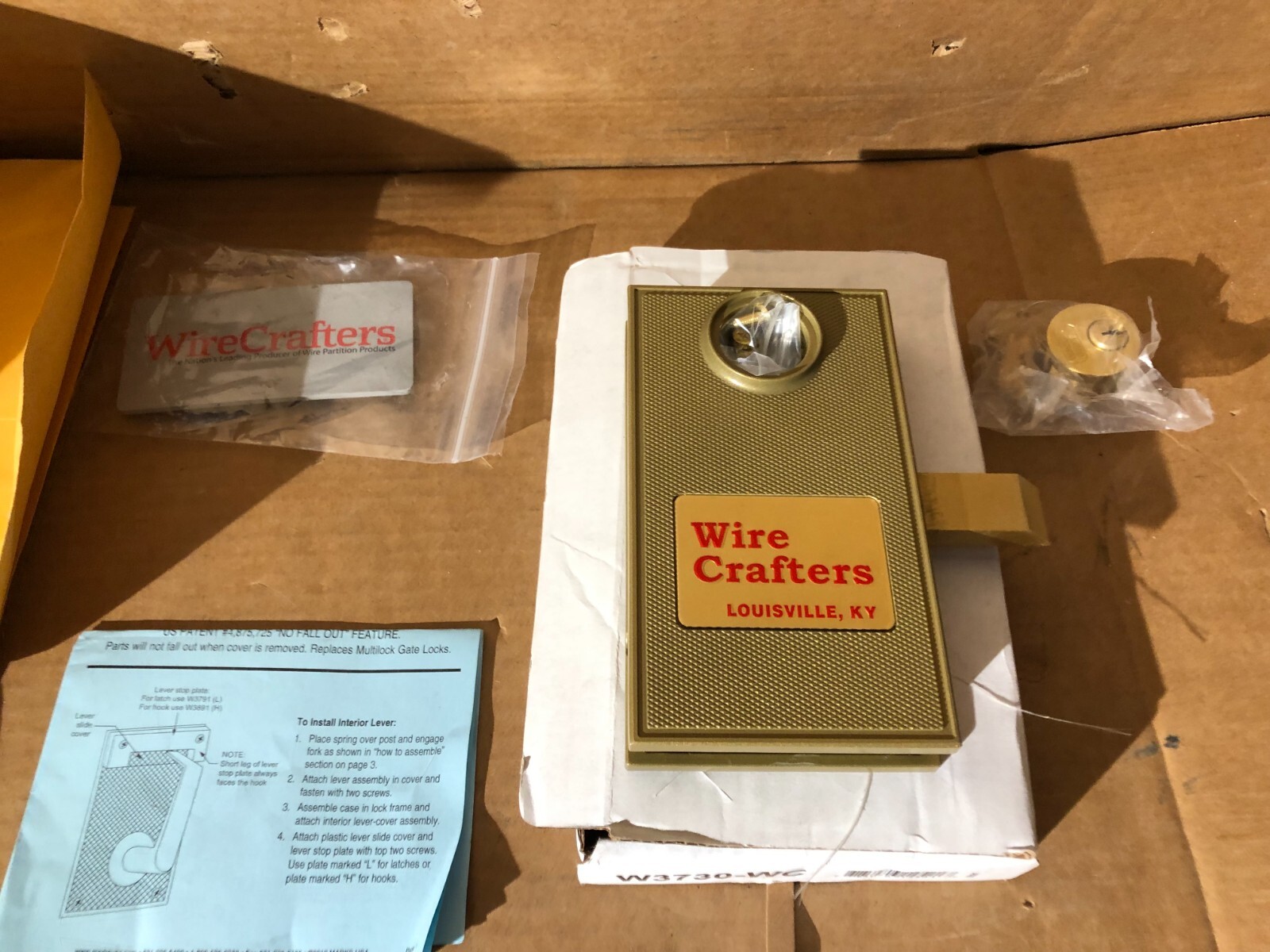 WIRE CRAFTERS W3730-WC Security Safety Cage Hinged Door Lock, 1 Side Keyed