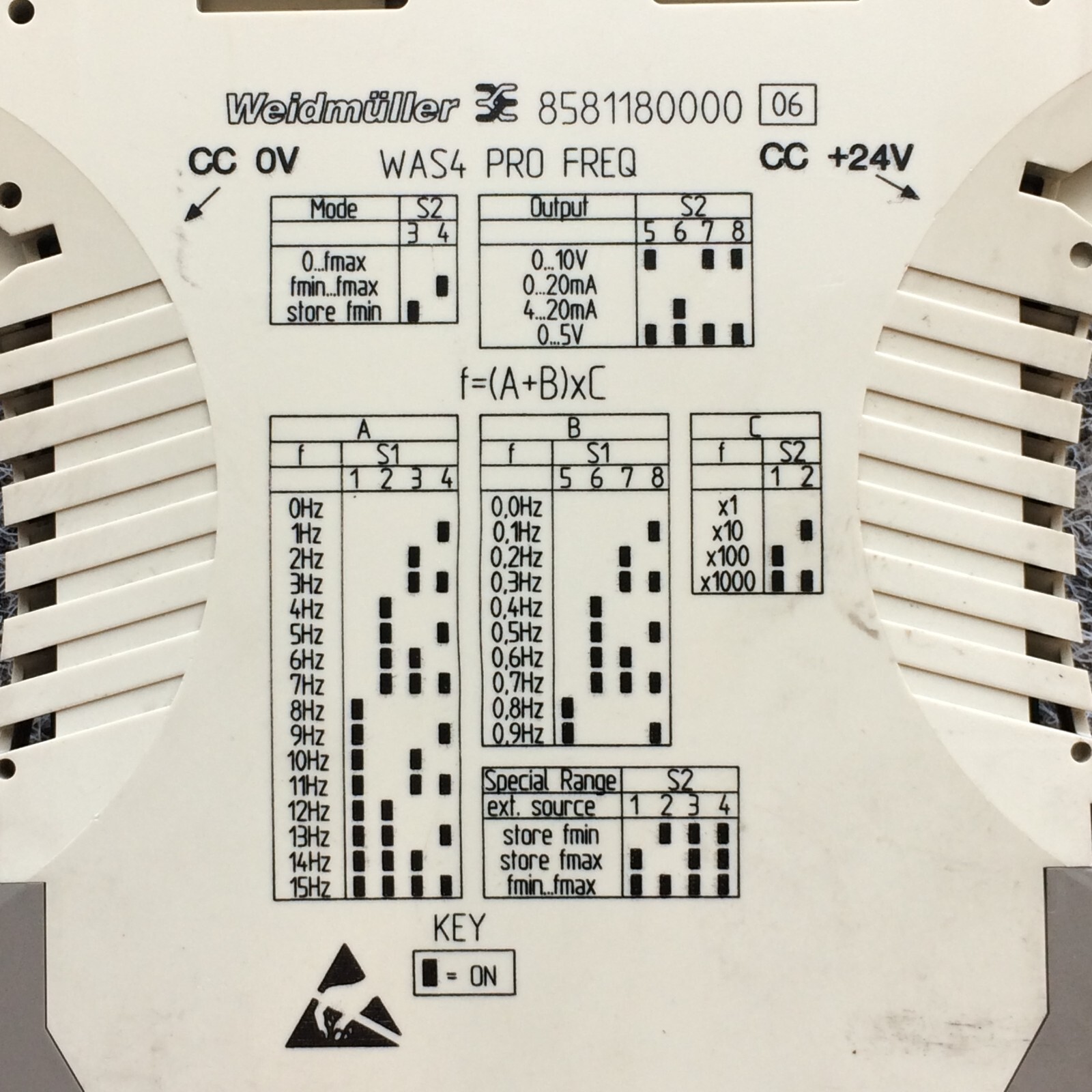 WEIDMULLER WAS4 PRO FREQ – FREQUENCY SIGNAL ISOLATING TRANSFORMER 8581180000